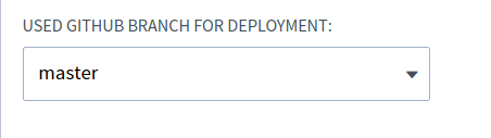 GitHub deployment branch select
